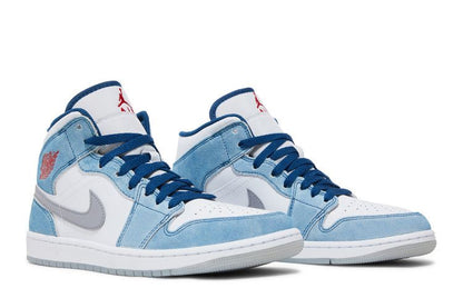 Air Jordan 1 Mid French Blue Fire Red