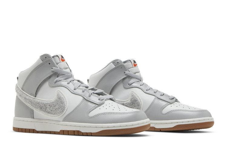 Nike Dunk High Retro Chenille Swoosh White Grey - DR8805-003