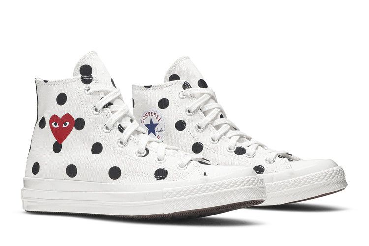 Converse Chuck Taylor All-Star 70s Hi Comme des Garçons PLAY Polka Dot White - 157251C