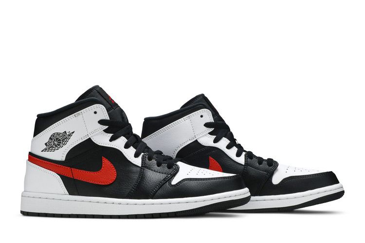 Air Jordan 1 Mid Black Chile Red White