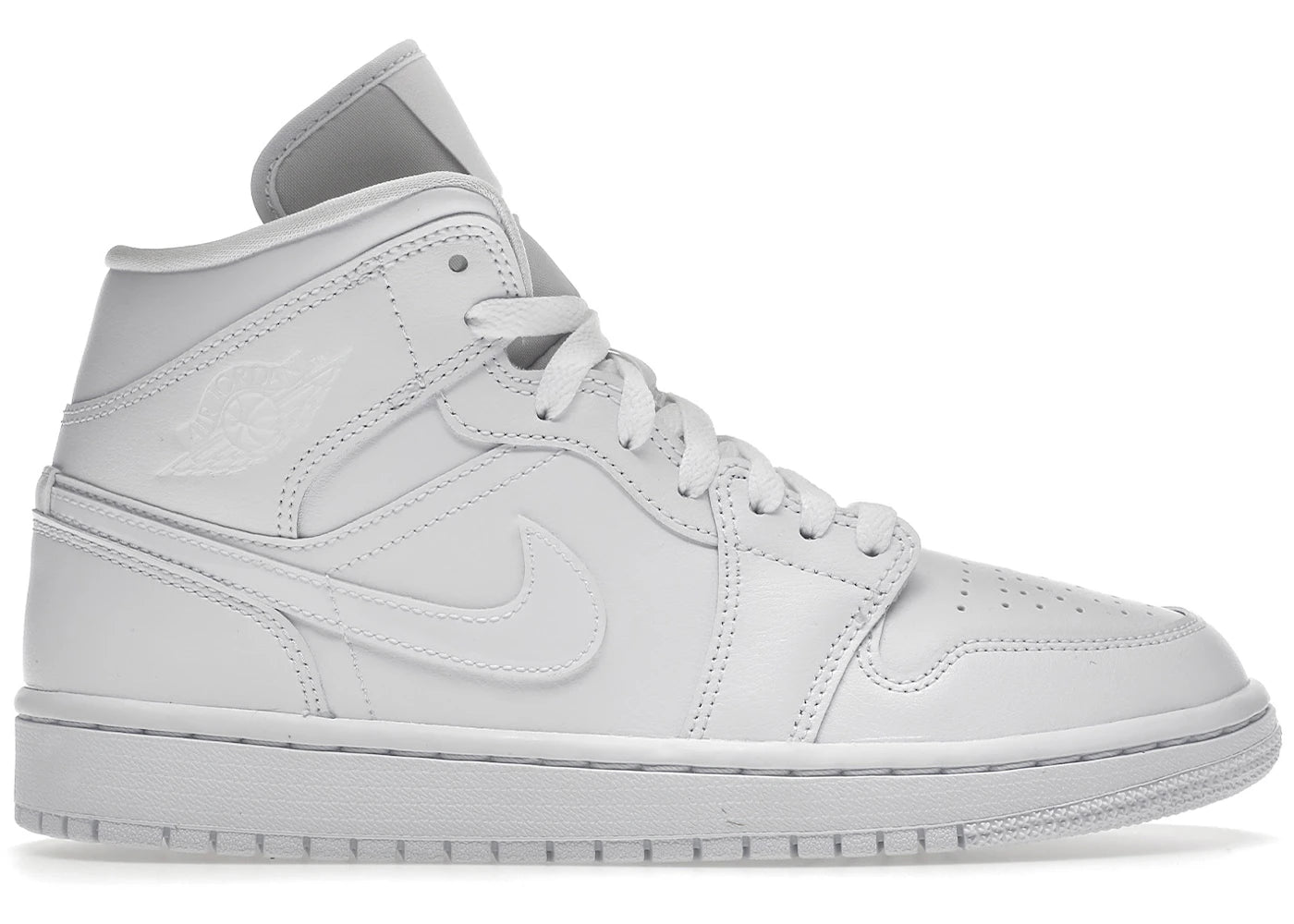 Air Jordan Air Jordan 1 Mid Triple White Patent Swoosh - DV0991-111