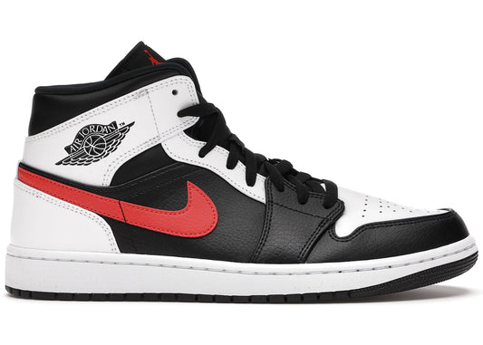 Air Jordan 1 Mid Black Chile Red White