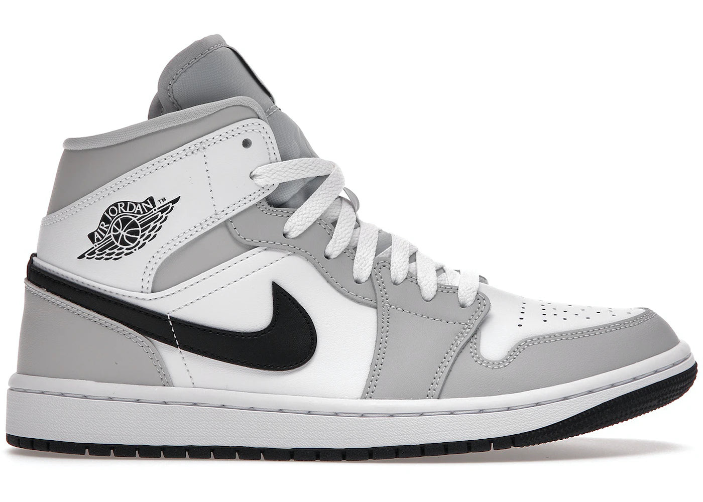 Air Jordan 1 Mid White Light Smoke Grey