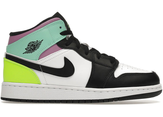 Air Jordan Air Jordan 1 Mid Pastel Black Toe - 554725-175