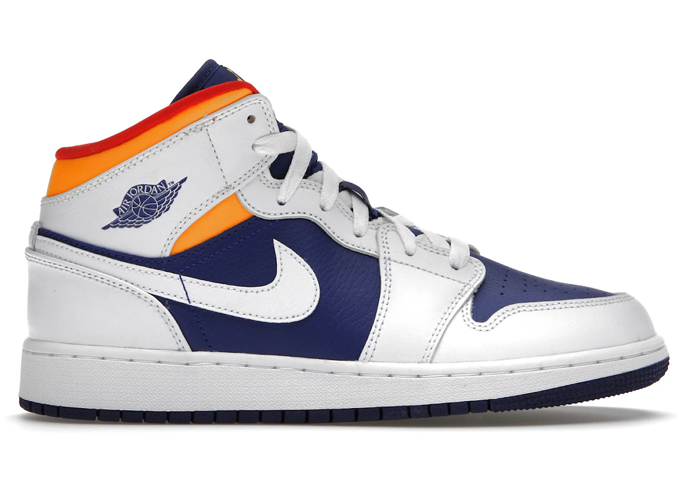 Air Jordan Air Jordan 1 Mid White Laser Orange Deep Royal Blue - 554725-131