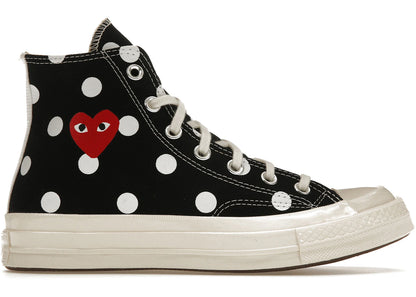 Converse Chuck Taylor All-Star 70s Hi Comme des Garçons PLAY Polka Dot Black - 157250C