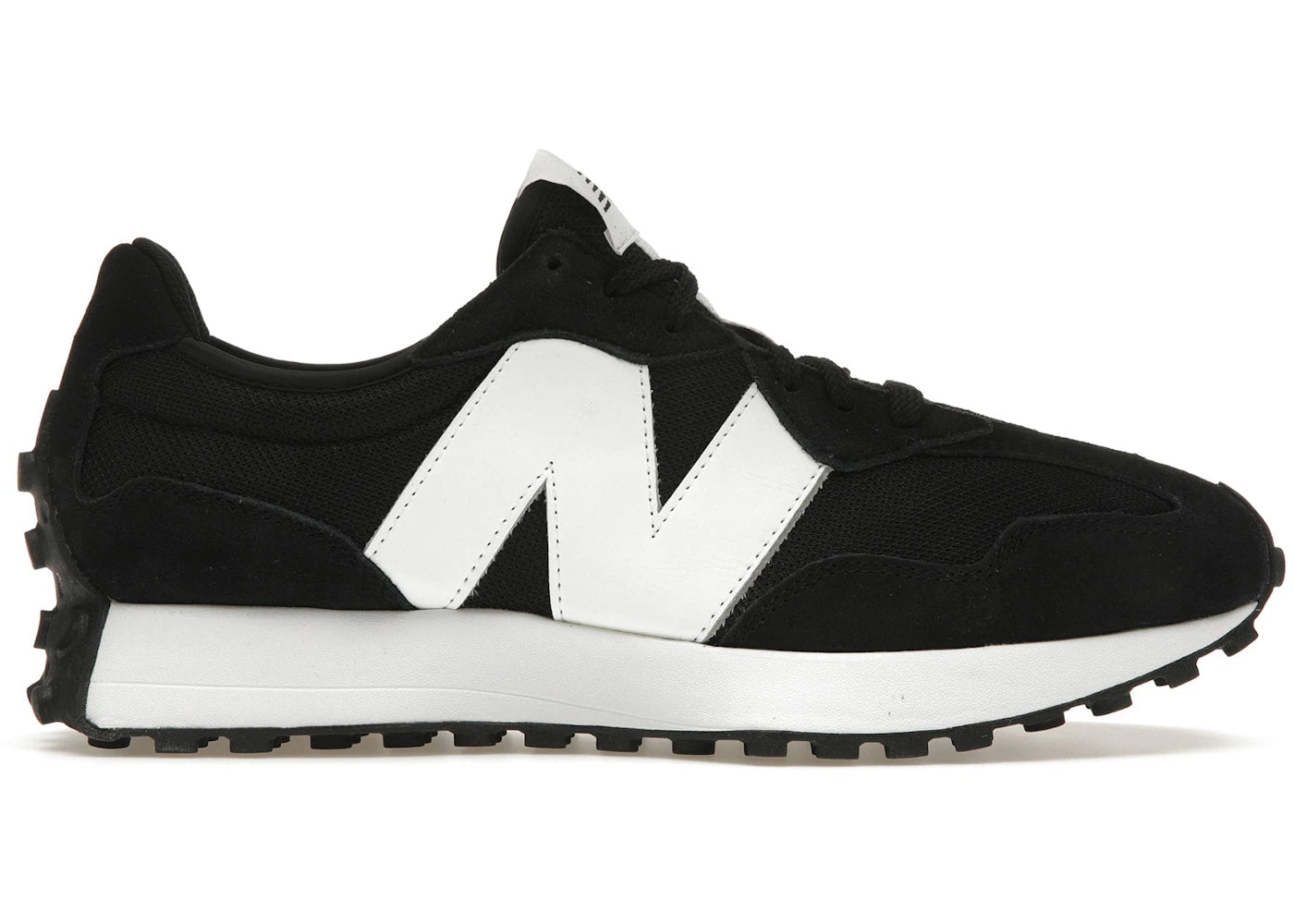 New Balance 327 Black White N Logo - MS327CBW