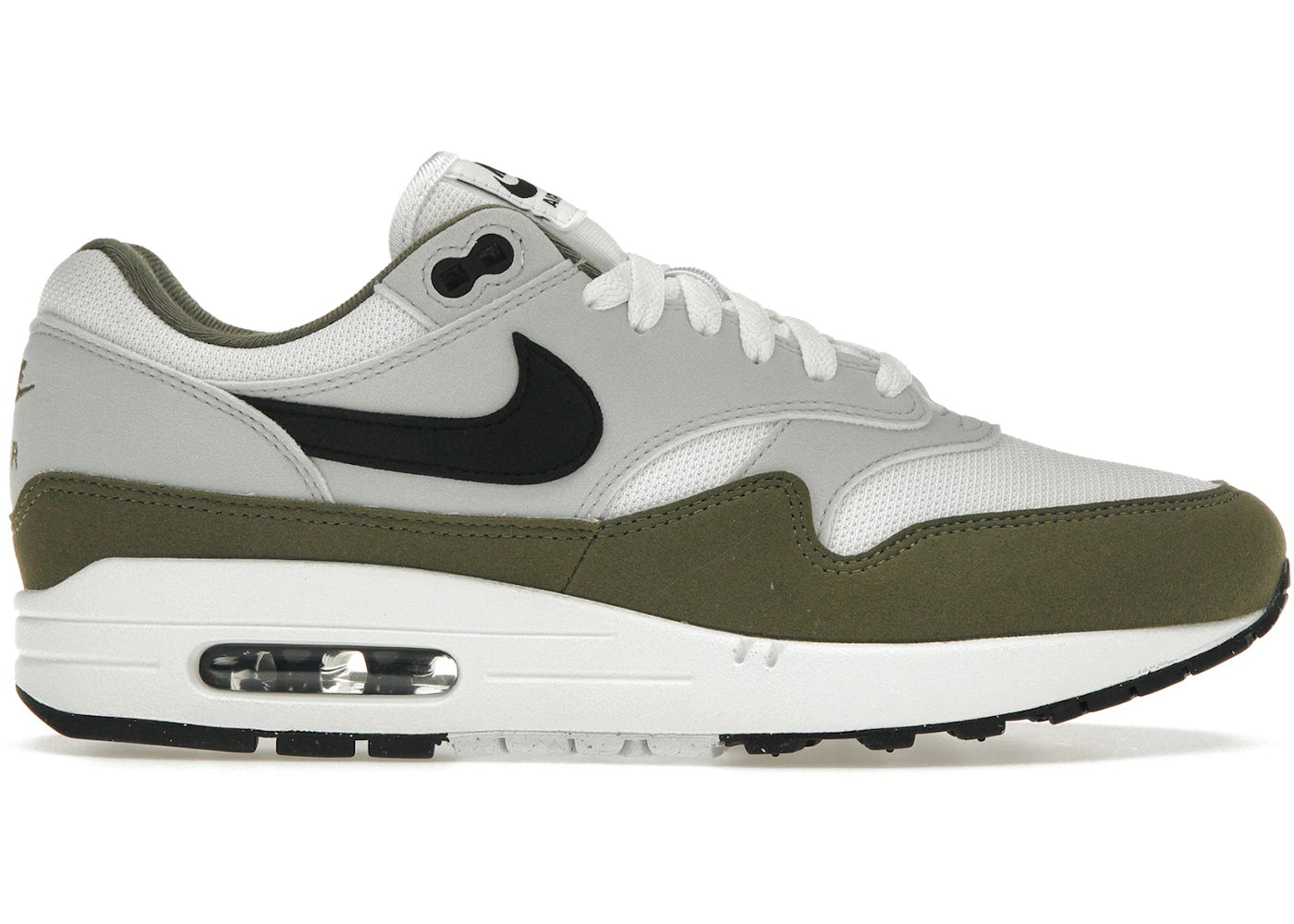 Nike Air Max 1 White Black Medium Olive - FD9082-102