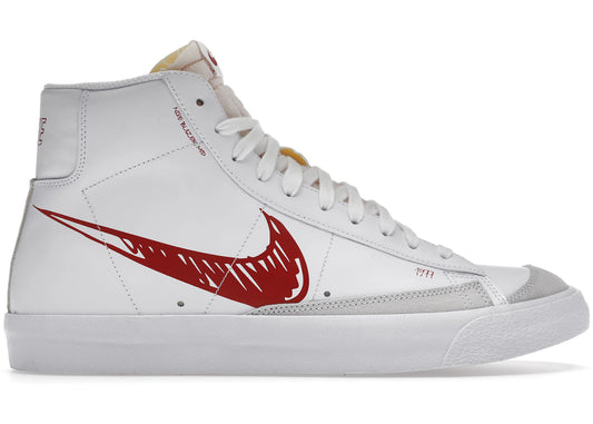 Nike Blazer Mid Sketch Red Swoosh - CW7580-100