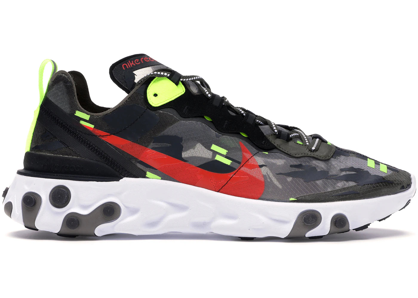 Nike React Element 87 Medium Olive Volt Crimson - CJ4988-200